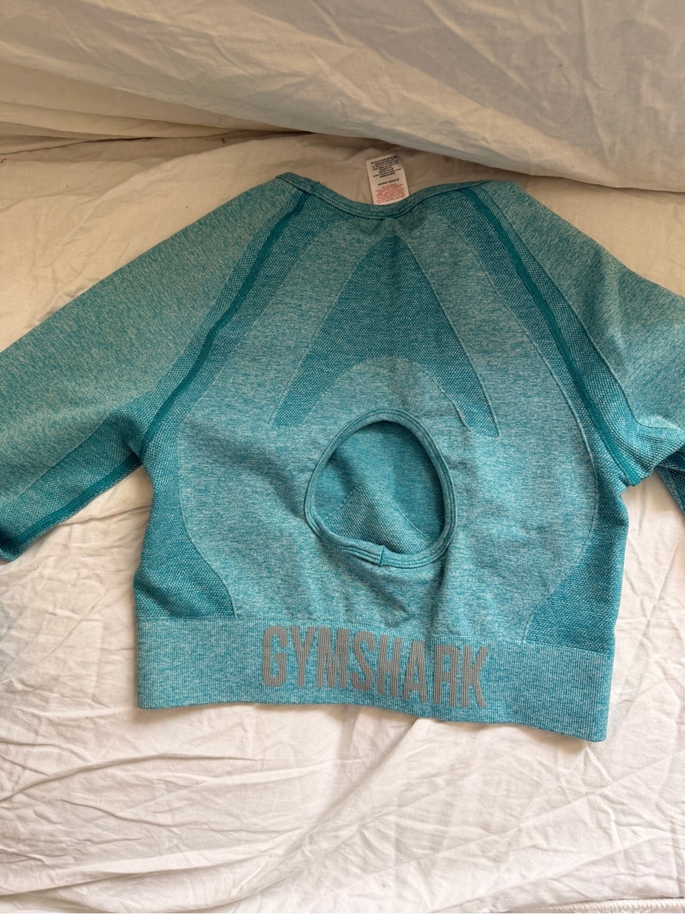 Gymshark Teal Seamless Long-Sleeve Crop Top - Picture 3 of 3